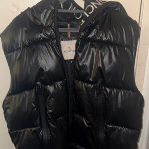 Moncler Women's Shiny Black Puffer Vest